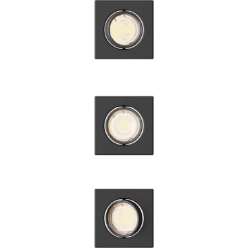 Philips - Komplet od 3 ugradna plafonska svetla PERIDOT 1xGU10/7W/230V, crna