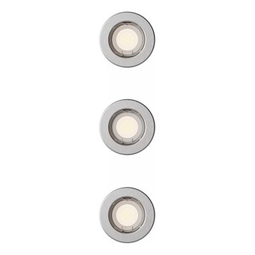 Philips - Komplet od 3 ugradna plafonska svetla PERIDOT 1xGU10/7W/230V, srebrna