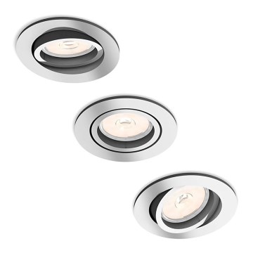 Philips - KOMPLET od 3 ugradnih svetiljki 1xGU10/5,5W/230V sjajni hrom