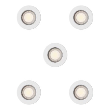 Philips - Komplet od 5 ugradnih svetiljki PERIDOT, 1xGU10/7W/230V, bela