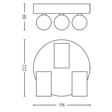 Philips - Kupatilsko spot svetlo IDRIS 3xGU10/5W/230V IP44 crna