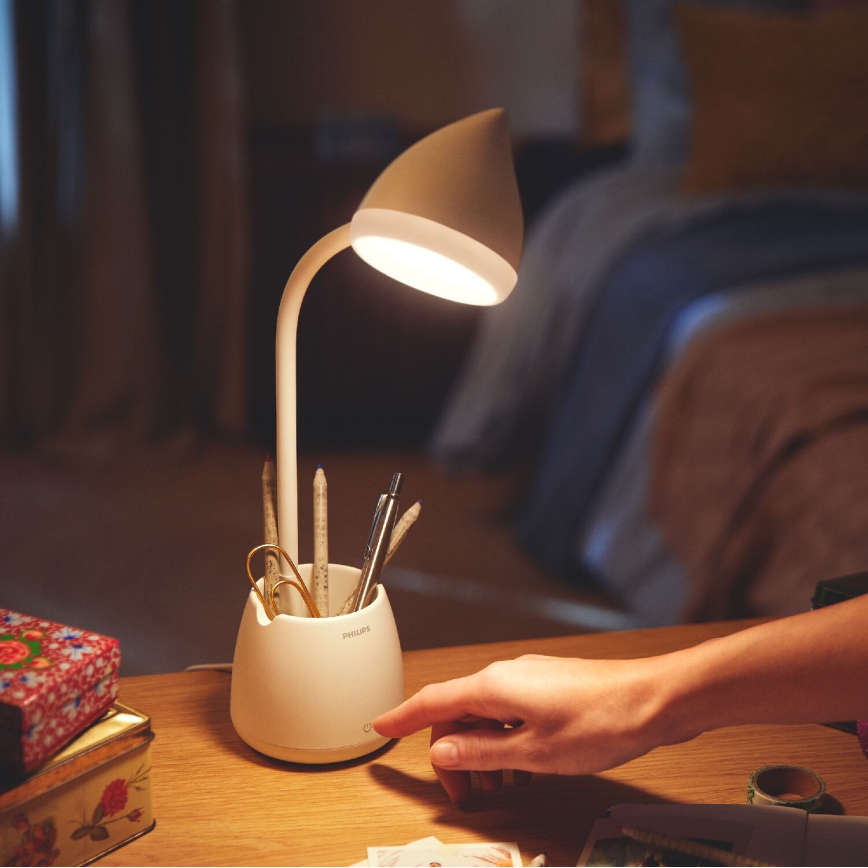 Philips - LED prigušiva dodirna stona lampa HAT LED/4,5W/5V 1800 mAh 3000/4000/5700K CRI 90