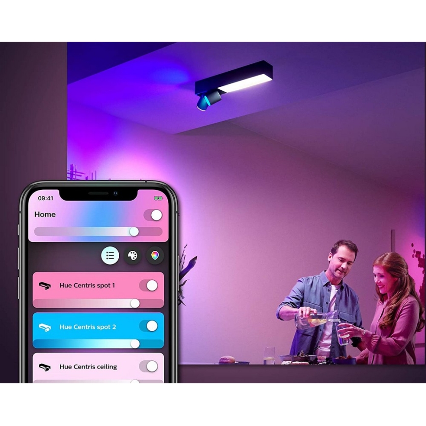 Philips - LED RGBW prigušiva spot svetiljka Hue CENTRIS LED/11W/230V + 2xGU10/5,7W