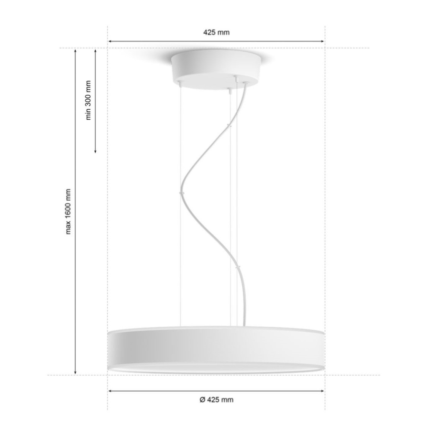 Philips - LED prigušiva luster na sajli Hue LED/33,5W/230V 2200-6500K bela + daljinski upravljač