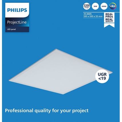 Philips - LED panel za spušteni plafon PROJECTLINE LED/36W/230V 59,5x59,5 cm