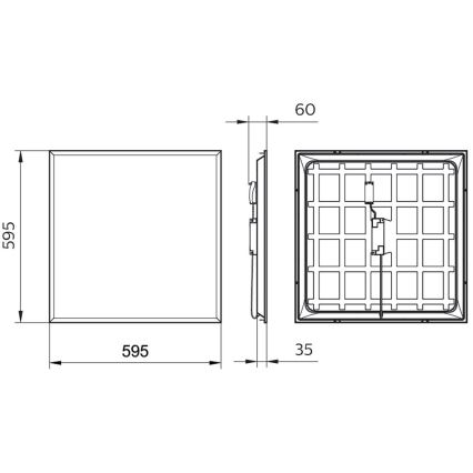 Philips - LED panel za spušteni plafon PROJECTLINE LED/36W/230V 59,5x59,5 cm