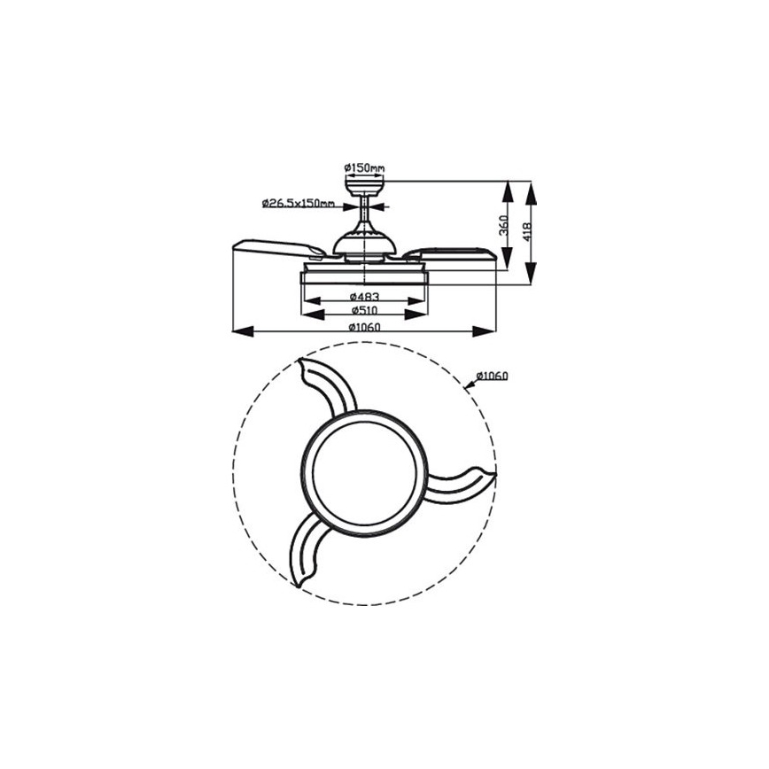 Philips - LED plafonski ventilator LED/35W/230V 5500/4000/2700K beli + daljinski upravljač