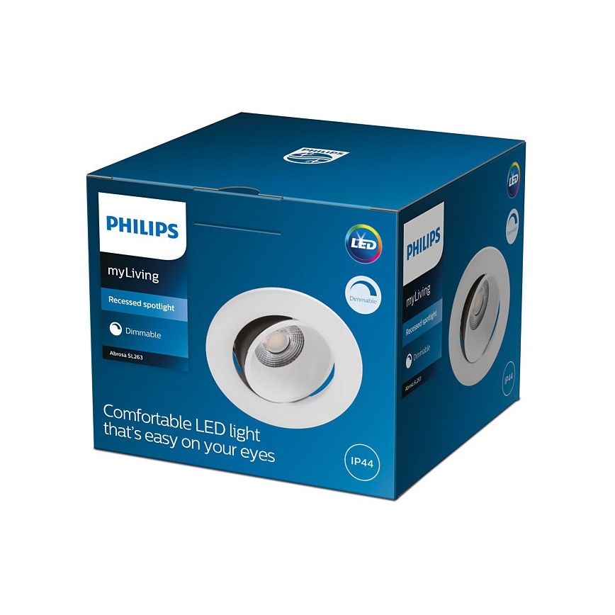Philips - LED prigušiva ugradna svetiljka za kupatilo ABROSA LED/9W/230V IP44