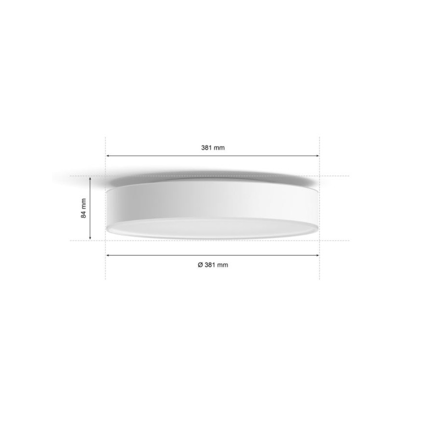 Philips - LED prigušiva kupatilsko svetlo Hue DEVERE LED/19,2W/230V IP44 pr. 381 mm 2200-6500K + daljinski upravljač