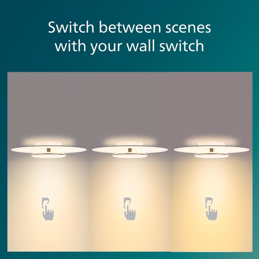 Philips- LED prigušiva plafonska svetiljka SCENE SWITCH LED/30W/230V 2700K srebrna