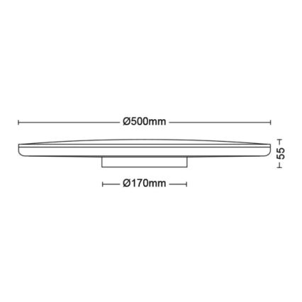 Philips - LED prigušiva plafonska svetiljka SCENE SWITCH LED/36W/230V, prečnik 50 cm, 2700K, bela