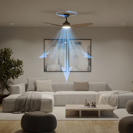 Philips - LED prigušiva plafonski ventilator OLAS LED/24W/230V Ø 132 cm crna/smeđa + daljinski upravljač