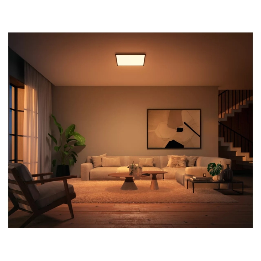 Philips - LED prigušiva plafonska svetiljka Hue AURELLE LED/39W/230V 2200-6500K 60x60 cm crna