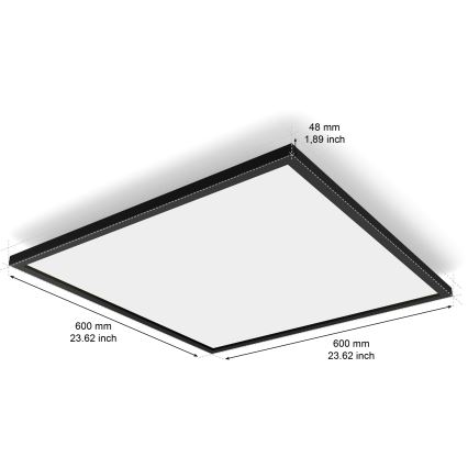 Philips - LED prigušiva plafonska svetiljka Hue AURELLE LED/39W/230V 2200-6500K 60x60 cm crna