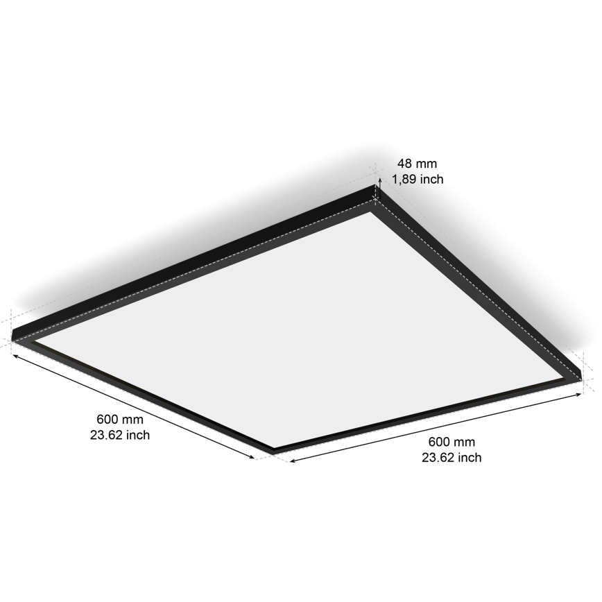Philips - LED prigušiva plafonska svetiljka Hue AURELLE LED/39W/230V 2200-6500K 60x60 cm crna