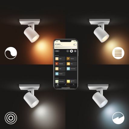 Philips - LED prigušiva reflektorska svetiljka Hue RUNNER 1xGU10/4,2W/230V 2200-6500K bela