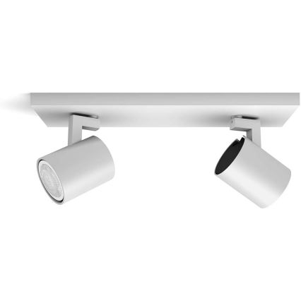 Philips - LED prigušiva spot svetiljka Hue RUNNER 2xGU10/4,2W/230V 2200-6500K + daljinski upravljač bela