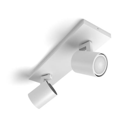 Philips - LED prigušiva spot svetiljka Hue RUNNER 2xGU10/4,2W/230V 2200-6500K + daljinski upravljač bela