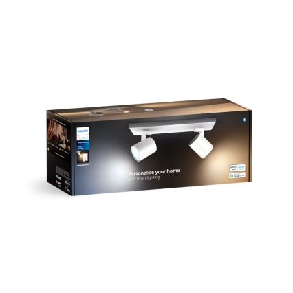Philips - LED prigušiva spot svetiljka Hue RUNNER 2xGU10/4,2W/230V 2200-6500K + daljinski upravljač bela