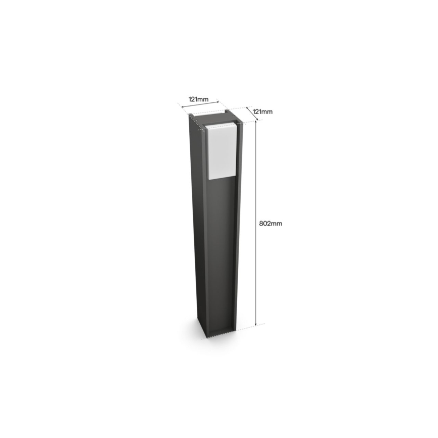 Philips - LED prigušiva spoljašnja svetiljka Hue TURACO 1xE27/8,1W/230V 80 cm IP44