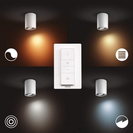 Philips - LED prigušiva spot svetiljka Hue PILLAR 1xGU10/4,2W/230V 2200-6500K + daljinski upravljač bela