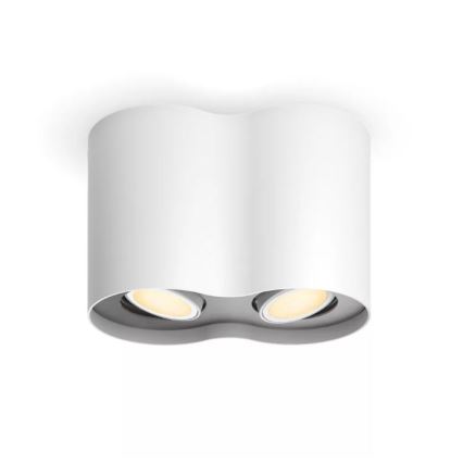 Philips - LED prigušiva reflektorska svetiljka Hue PILLAR 2xGU10/4,2W/230V 2200-6500K + daljinski upravljač bela