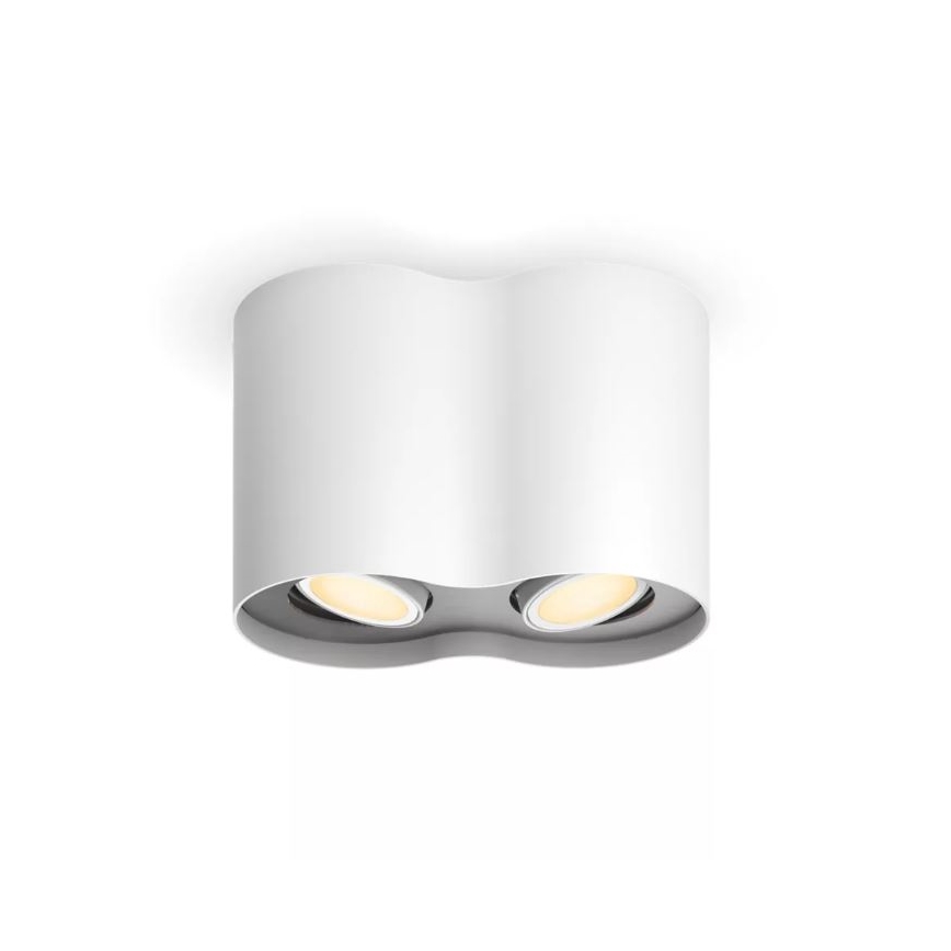 Philips - LED prigušiva reflektorska svetiljka Hue PILLAR 2xGU10/4,2W/230V 2200-6500K + daljinski upravljač bela