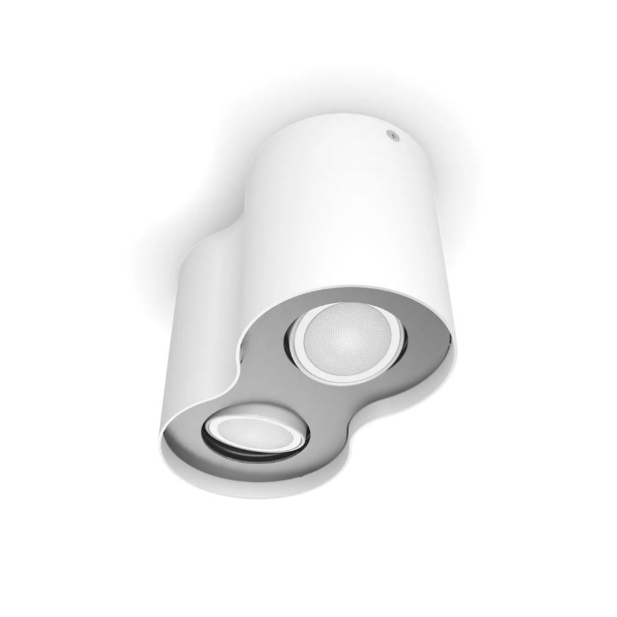 Philips - LED prigušiva reflektorska svetiljka Hue PILLAR 2xGU10/4,2W/230V 2200-6500K + daljinski upravljač bela