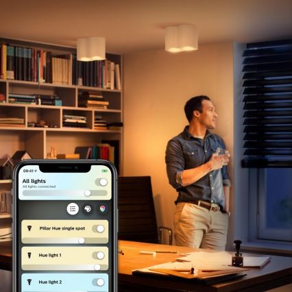 Philips - LED prigušiva reflektorska svetiljka Hue PILLAR 2xGU10/4,2W/230V 2200-6500K + daljinski upravljač bela