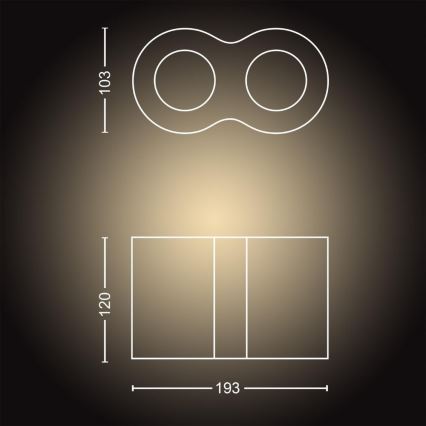 Philips - LED prigušiva reflektorska svetiljka Hue PILLAR 2xGU10/4,2W/230V 2200-6500K + daljinski upravljač bela