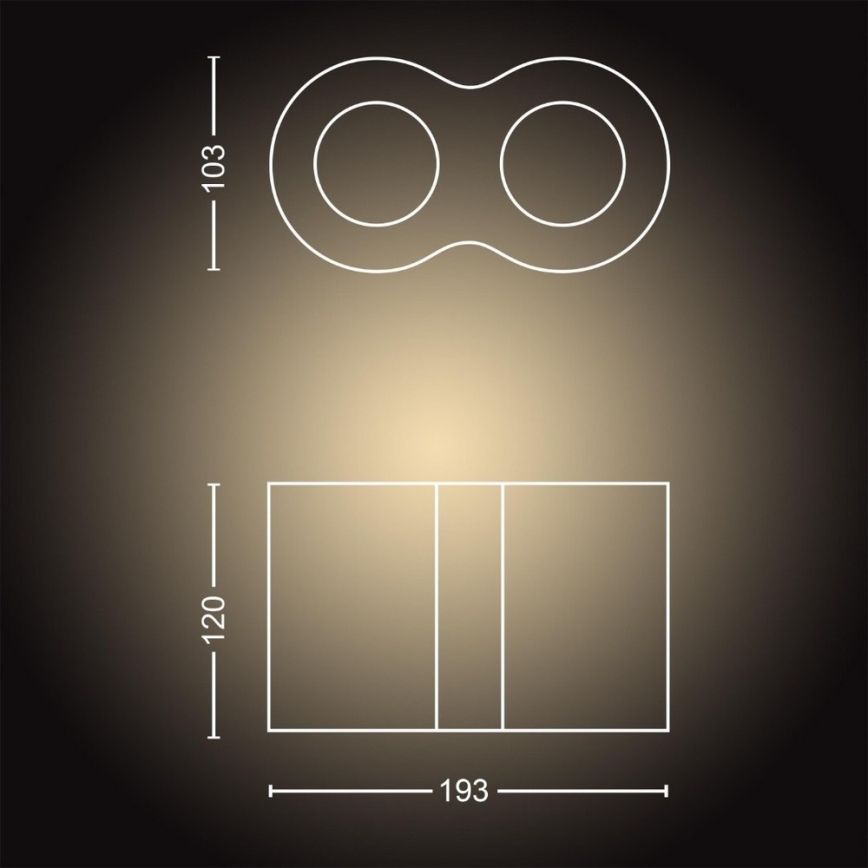 Philips - LED prigušiva reflektorska svetiljka Hue PILLAR 2xGU10/4,2W/230V 2200-6500K + daljinski upravljač bela