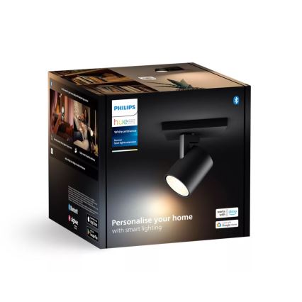 Philips - LED prigušiva spot svetiljka Hue RUNNER 1xGU10/4,2W/230V 2200-6500K crna