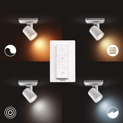 Philips - LED prigušiva spot svetiljka Hue RUNNER 1xGU10/4,2W/230V 2200-6500K + daljinski upravljač bela