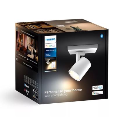 Philips - LED prigušiva spot svetiljka Hue RUNNER 1xGU10/4,2W/230V 2200-6500K + daljinski upravljač bela