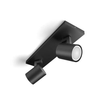 Philips - LED prigušiva spot svetiljka Hue RUNNER 2xGU10/4,2W/230V 2200-6500K + daljinski upravljač crna