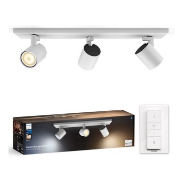 Philips - LED prigušiva spot svetiljka Hue RUNNER 3xGU10/4,2W/230V 2200-6500K + daljinski upravljač, bela