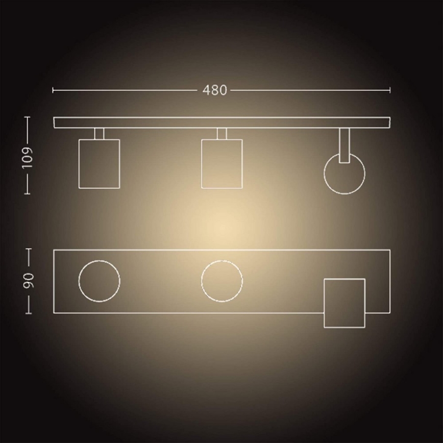 Philips - LED prigušiva spot svetiljka Hue RUNNER 3xGU10/4,2W/230V 2200-6500K + daljinski upravljač, bela