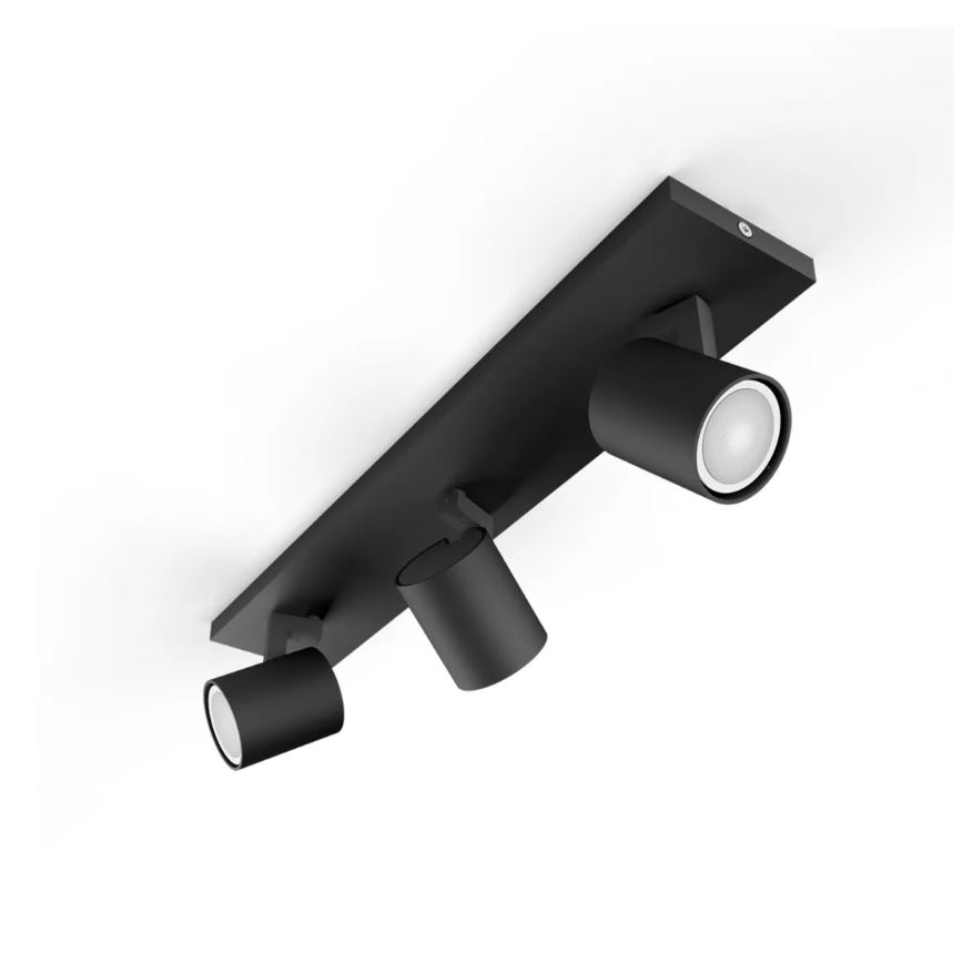 Philips - LED prigušiva reflektorsko svetlo Hue RUNNER 3xGU10/4,2W/230V 2200-6500K + daljinski upravljač crna