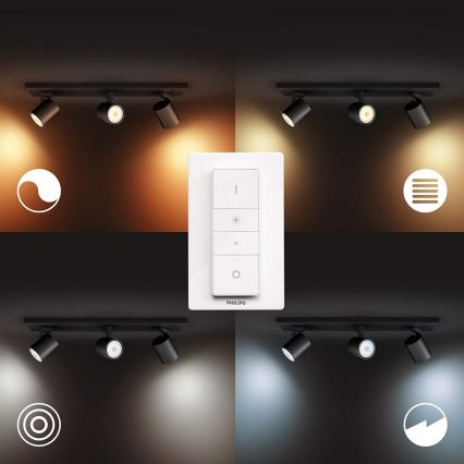 Philips - LED prigušiva reflektorsko svetlo Hue RUNNER 3xGU10/4,2W/230V 2200-6500K + daljinski upravljač crna