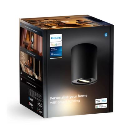 Philips - LED prigušiva spot svetiljka Hue PILLAR 1xGU10/4,2W/230V 2200-6500K crna