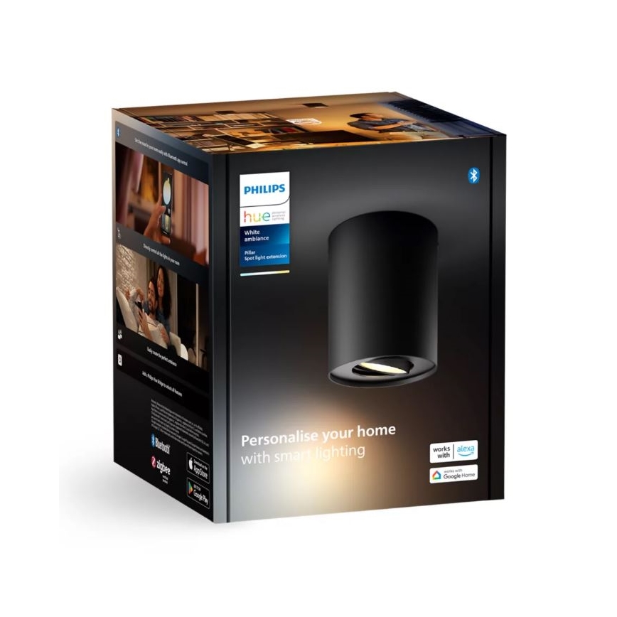 Philips - LED prigušiva spot svetiljka Hue PILLAR 1xGU10/4,2W/230V 2200-6500K crna