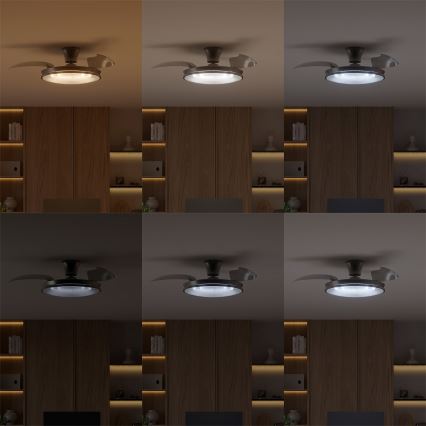 Philips - LED prigušiva plafonska lampa sa ventilatorom ATLAS LED/35W/230V mat hrom + daljinski upravljač