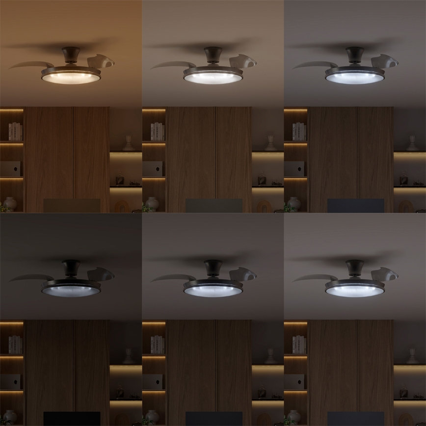 Philips - LED prigušiva plafonska lampa sa ventilatorom ATLAS LED/35W/230V mat hrom + daljinski upravljač