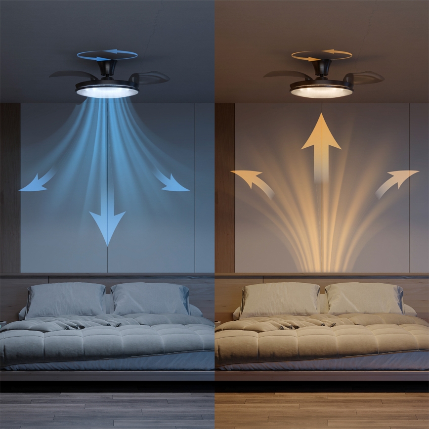 Philips - LED prigušiva plafonska lampa sa ventilatorom ATLAS LED/35W/230V mat hrom + daljinski upravljač