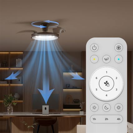 Philips - LED prigušiva plafonska lampa sa ventilatorom ATLAS LED/35W/230V mat hrom + daljinski upravljač