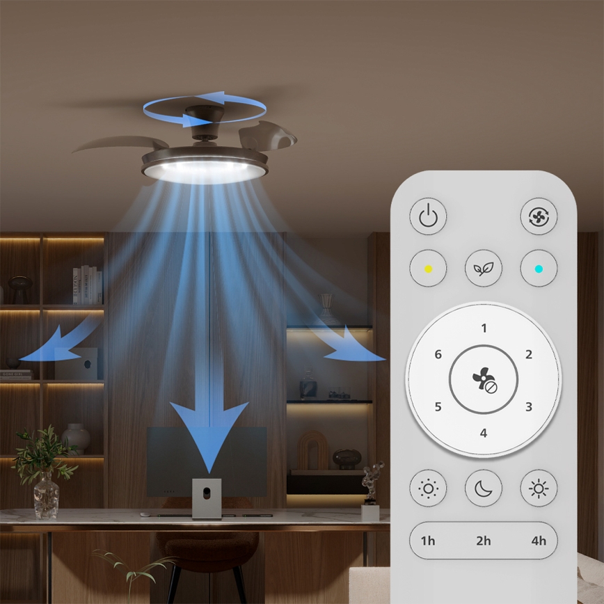 Philips - LED prigušiva plafonska lampa sa ventilatorom ATLAS LED/35W/230V mat hrom + daljinski upravljač