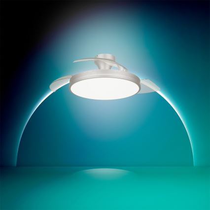 Philips - LED prigušiva plafonska lampa sa ventilatorom ATLAS LED/35W/230V mat hrom + daljinski upravljač