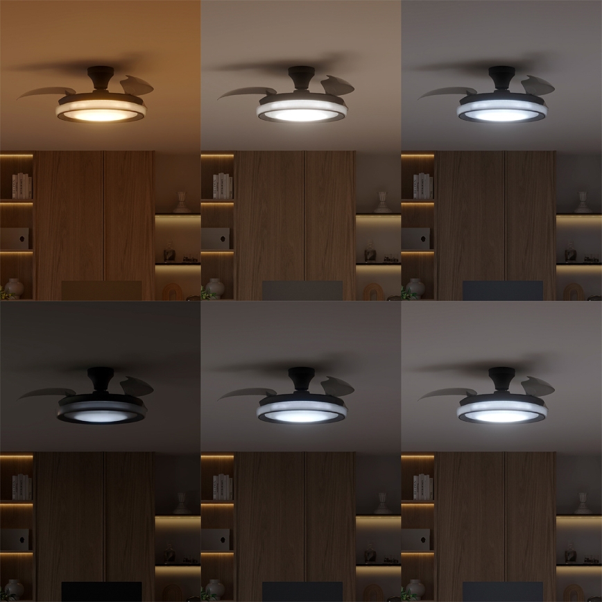 Philips - LED prigušiva plafonska lampa sa ventilatorom BLISS LED/35W/230V crna + daljinski upravljač