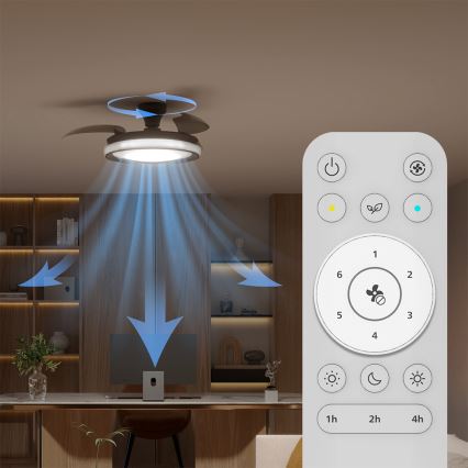 Philips - LED prigušiva plafonska lampa sa ventilatorom BLISS LED/35W/230V crna + daljinski upravljač