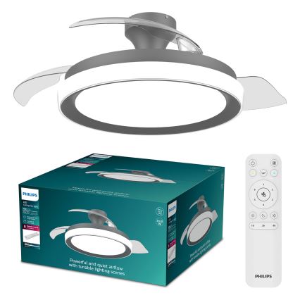 Philips - LED prigušiva plafonska lampa sa ventilatorom BLISS LED/35W/230V crna + daljinski upravljač